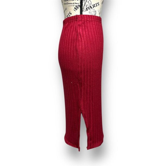 Anthropologie After Market M Burgundy Pleated Midi Skirt Academia Office Retro - Picture 3 of 8